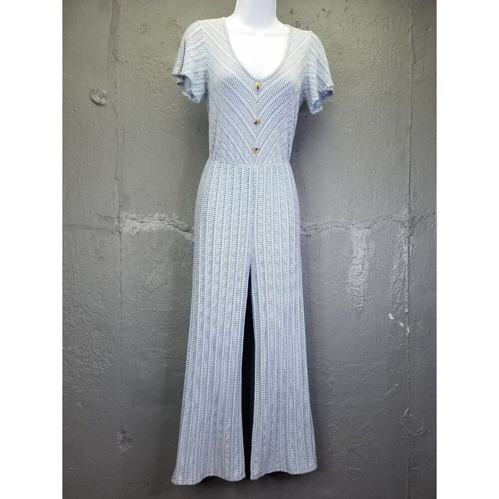 Caution To The Wind Anthropologie Jumpsuit Women's S Open Back Wide Leg Nautical